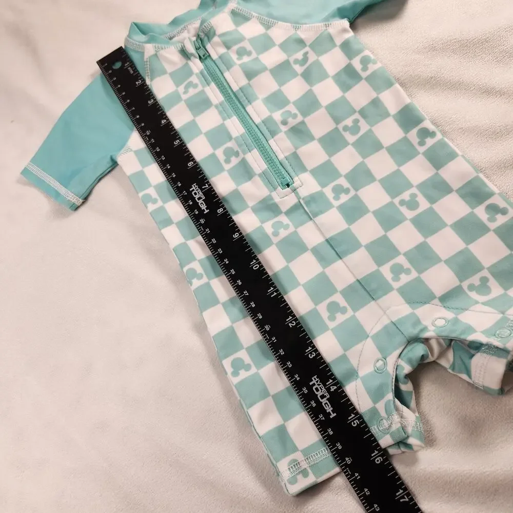 Disney Baby Mickey Mouse One-Piece Checkered Swimsuit - 6 months